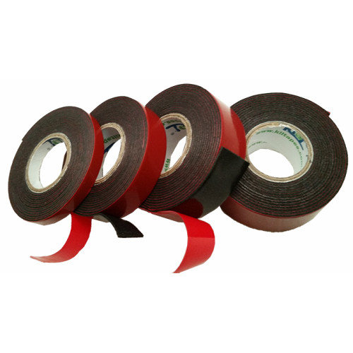 Двосторонній скотч автомобіль 1ммм 18м х 2м KLL, червоний (чорний піна) Двосторонній скотч автомобіль 1ммм 18м х 2м KLL, червоний (чорний піна)