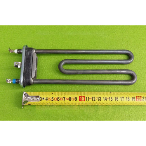 Тен на пральну машину 2000W / L=203мм / 1 запобіжник / з бортиком (з отвором під датчик) Thermowatt Тен на пральну машину 2000W / L=203мм / 1 запобіжник / з бортиком (з отвором під датчик) Thermowatt