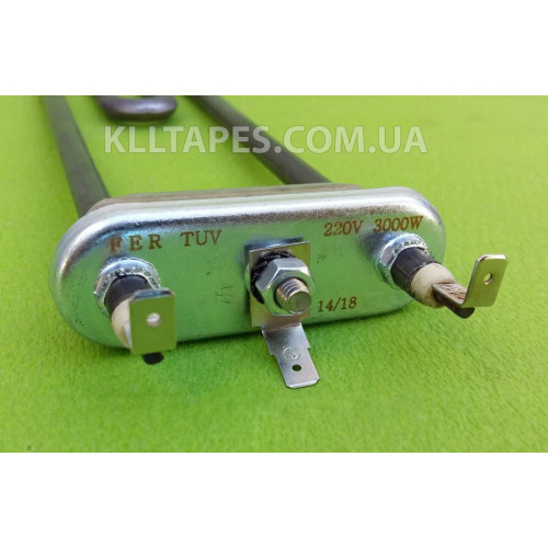 Тен на пральну машину 3000 W / 220V / довжина L=320мм (без місця-отвори під датчик) Туреччина Тен на пральну машину 3000 W / 220V / довжина L=320мм (без місця-отвори під датчик) Туреччина