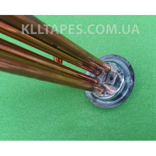 Тен 2000W / 220V / на фланці Ø63мм / для бойлерів Thermex гнутий МІДНИЙ (з 2 трубками під термостати) Туреччина Тен 2000W / 220V / на фланці Ø63мм / для бойлерів Thermex гнутий МІДНИЙ (з 2 трубками під термостати) Туреччина